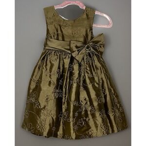 Girl's Jenny And Me Formal Dress Bronze Embroidered With Lining See Measurements